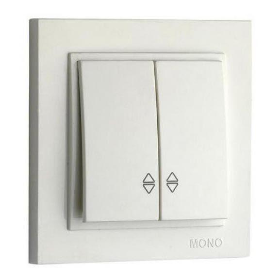 Выключатель двухклавишный проходной Mono Electric Despina-Larissa 10А 250В слоновая кость 500-000123-111