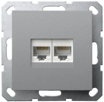 Интернет розетка Jasmart двойная S разъем RJ45х2 (8/8) G6106S