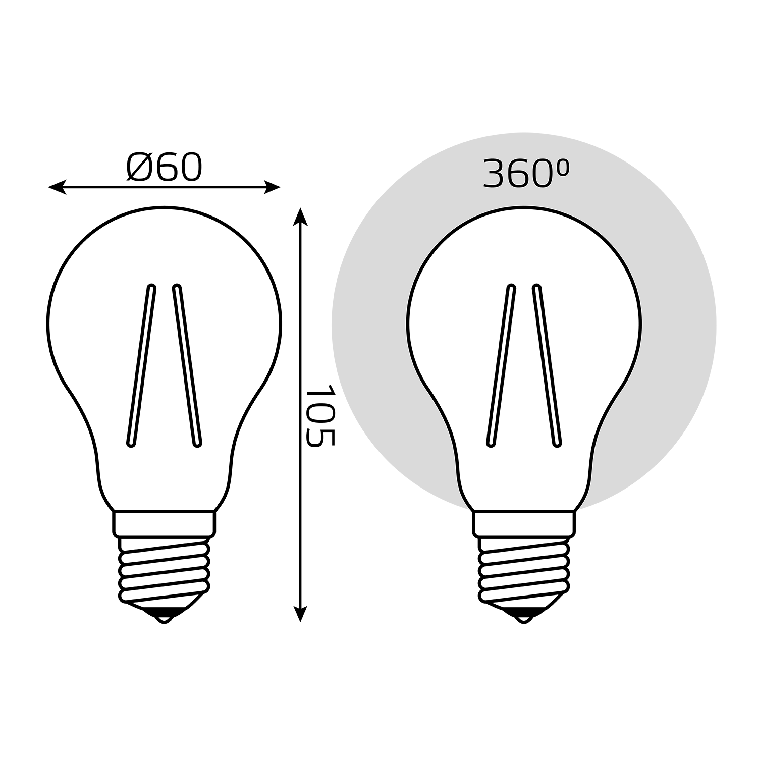 Лампа светодиодная Gauss Filament Elementary E27 7W 4100K 22227