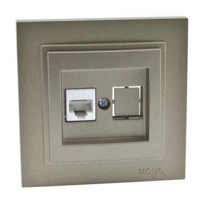 Розетка телефонная Rj45 Cat3 Mono Electric Despina-Larissa бронза 500-002325-124