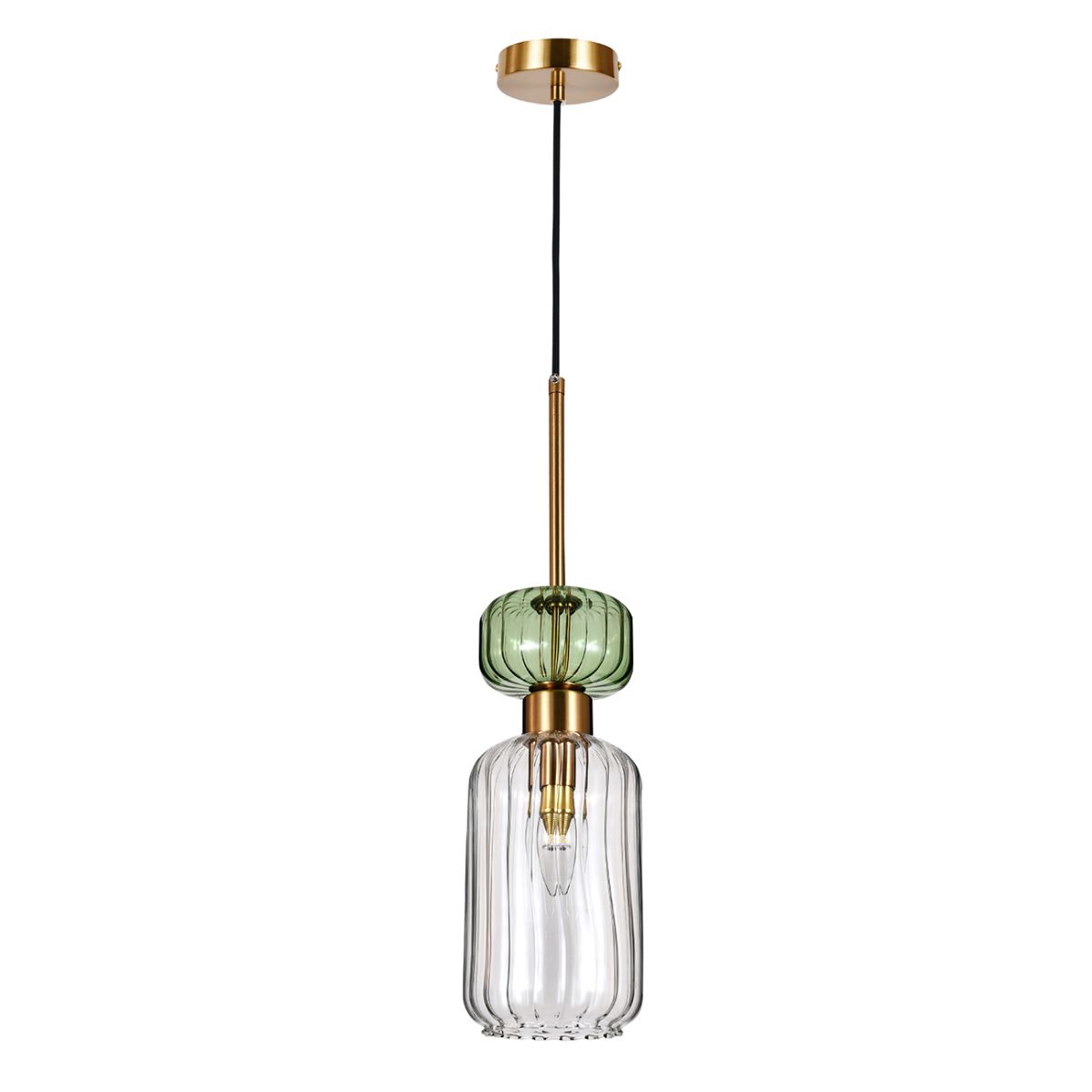 Подвесной светильник Escada Gloss 1141/1S Antique copper/Green/Clear