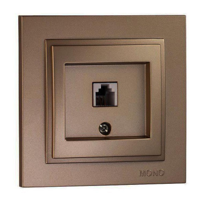 Розетка телефонная Rj45 Cat3 Mono Electric Despina бронза 102-232305-124