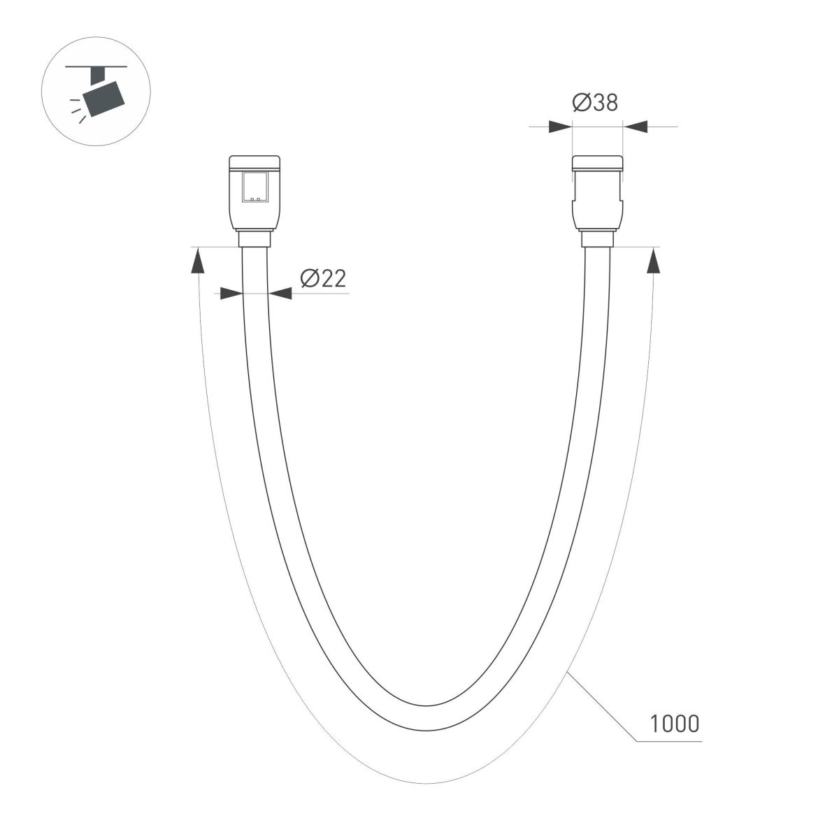 Трековый светильник Arlight ART-APRIORI-TUBE-ELASTIC-R38-L1000-8W Day4000 049269