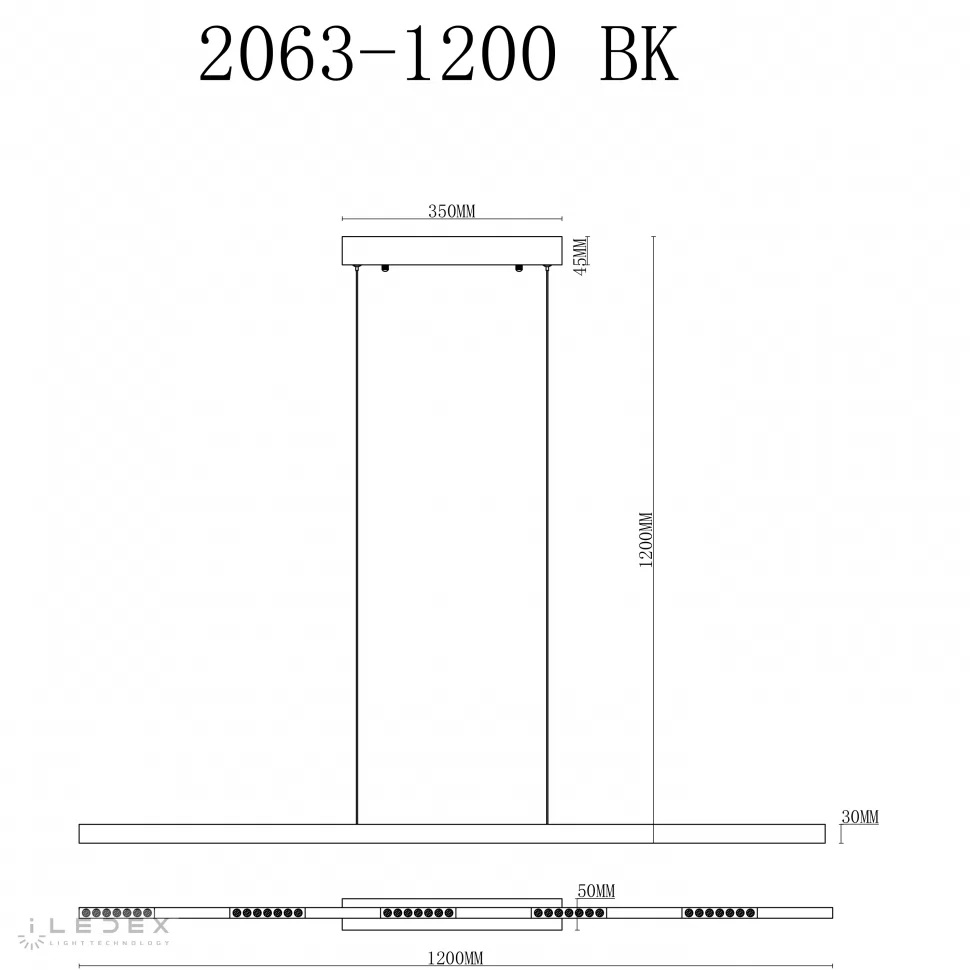 Подвесная люстра iLedex Vision 2063-1200 BK