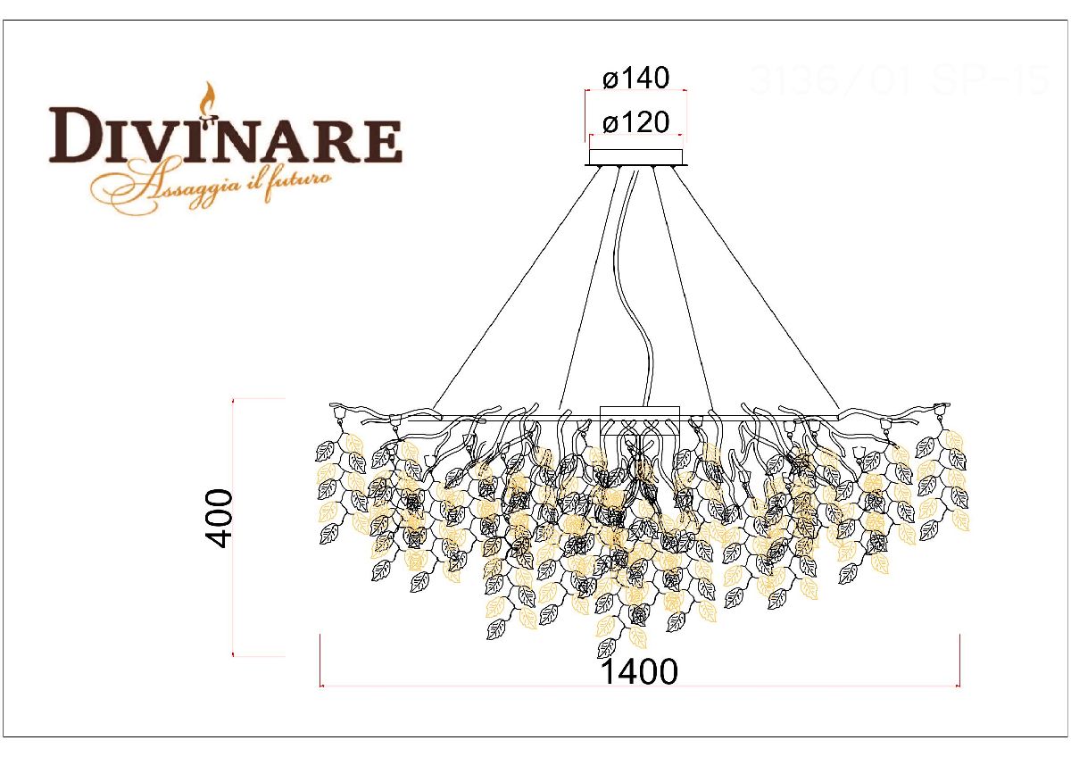 Подвесная люстра Divinare Salice 3136/01 SP-15