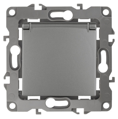 Розетка 2P+E Schuko со шторками с крышкой Эра 12-2103-12 Б0019327