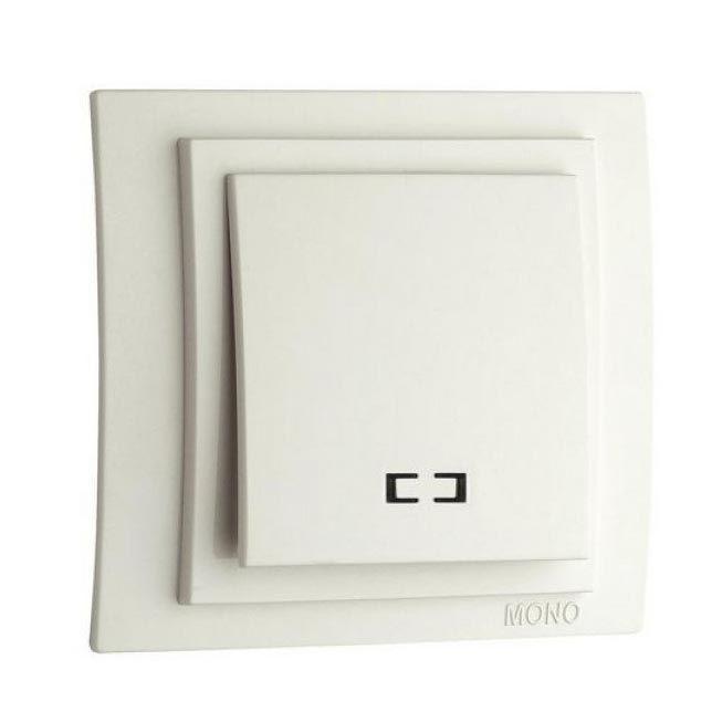 Выключатель одноклавишный с подсветкой Mono Electric Despina-Larissa 10А 250В слоновая кость 500-000125-101