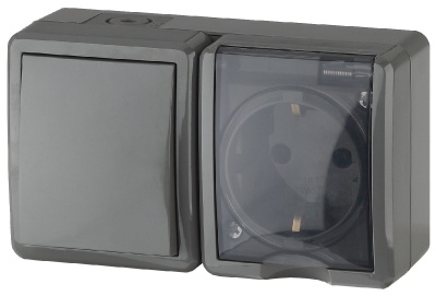 Блок розетка+выключатель Эра 11-7401-03 Б0020734