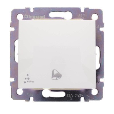 Выключатель кнопочный одноклавишный Legrand Valena Звонок белый 770099