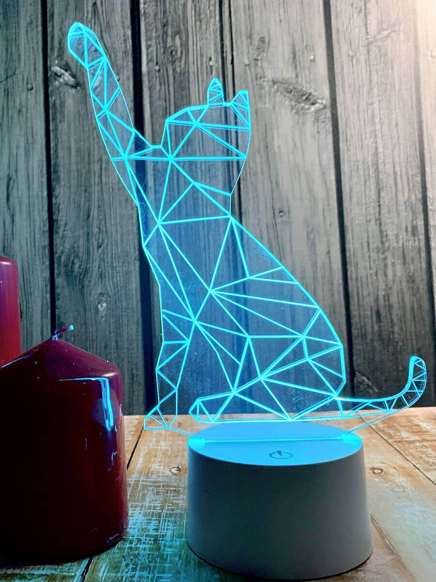 Фигурка светодиодная «Кошка» Uniel (UL-00007419) ULI-M501 RGB/3AAA Catty/White