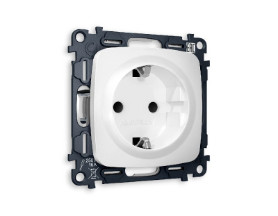 Комплект механизма розетки с/з со шторками Ambrella Volt Omega MO127010