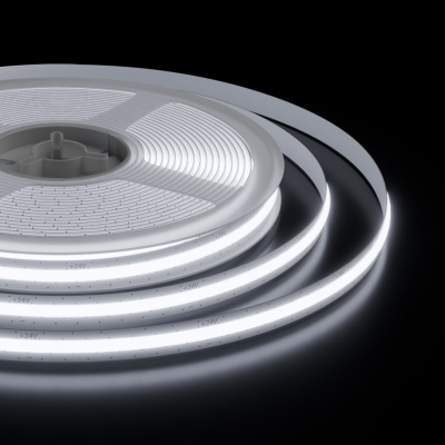 Светодиодная лента Apeyron 24В, 10 Вт/м, 700 лм/м,6500К, COB, 528 д/м, CRI90+, Free Cut, IP20, 5м 00-399
