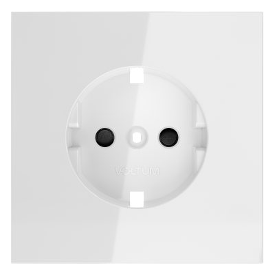 Накладка для розетки с заземлением и защитными шторками Voltum S70 (белый глянцевый) VLS000701