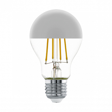 Лампа светодиодная филаментная Eglo E27 7W 2700K хром 11834