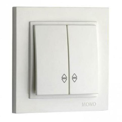 Выключатель двухклавишный проходной Mono Electric Despina 10А 250В жемчуг 102-252523-111