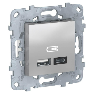 Розетка компьютерная USBx2 Schneider Electric Unica New тип А+С NU501830