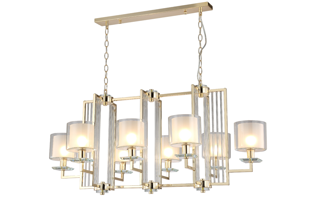 Подвесная люстра Crystal Lux Nicolas NICOLAS SP8 L1000 GOLD/WHITE
