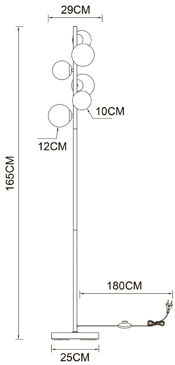 Торшер Arte Lamp Gemini A2243PN-6PB