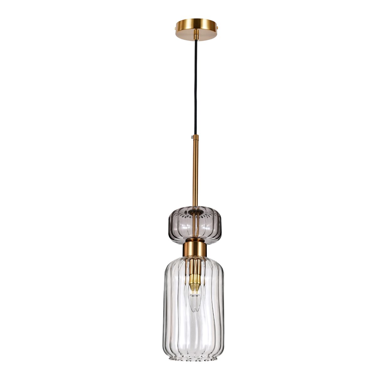 Подвесной светильник Escada Gloss 1141/1S Antique copper/Smoke/Clear