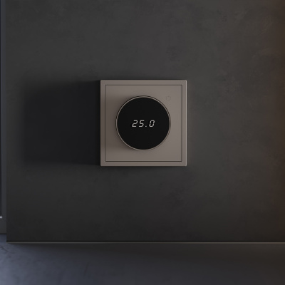 Терморегулятор электронный Voltum S70 с индикацией и датчиком, для теплого пола, (капучино) VLS070114