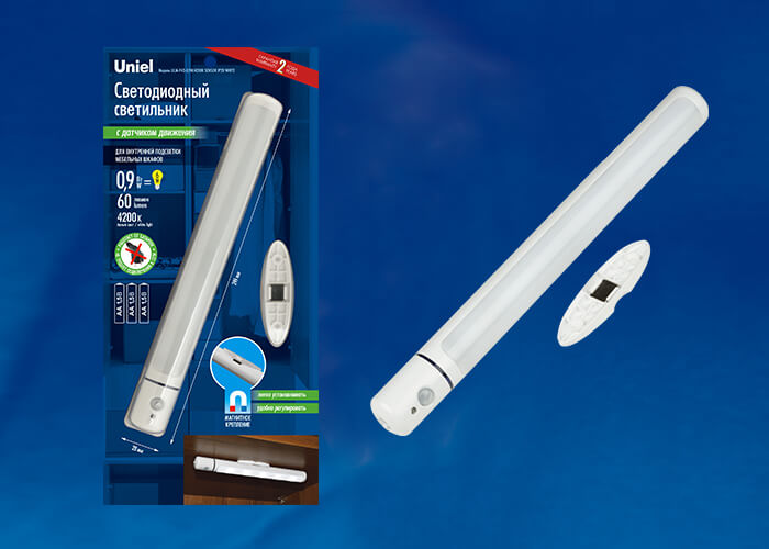 Мебельный светодиодный светильник (UL-00003037) Uniel ULM-F43-0,9W/4200K Sensor IP20 White