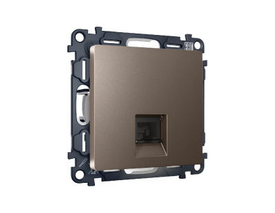 Комплект механизма телефонной розетки RJ-11(4P4C) со шторкой Ambrella Volt Alfa MA642030