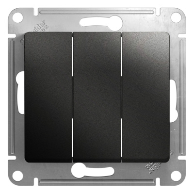 Выключатель 3-клавишный сх.3, 10AX Systeme Electric Glossa Антрацит GSL000731