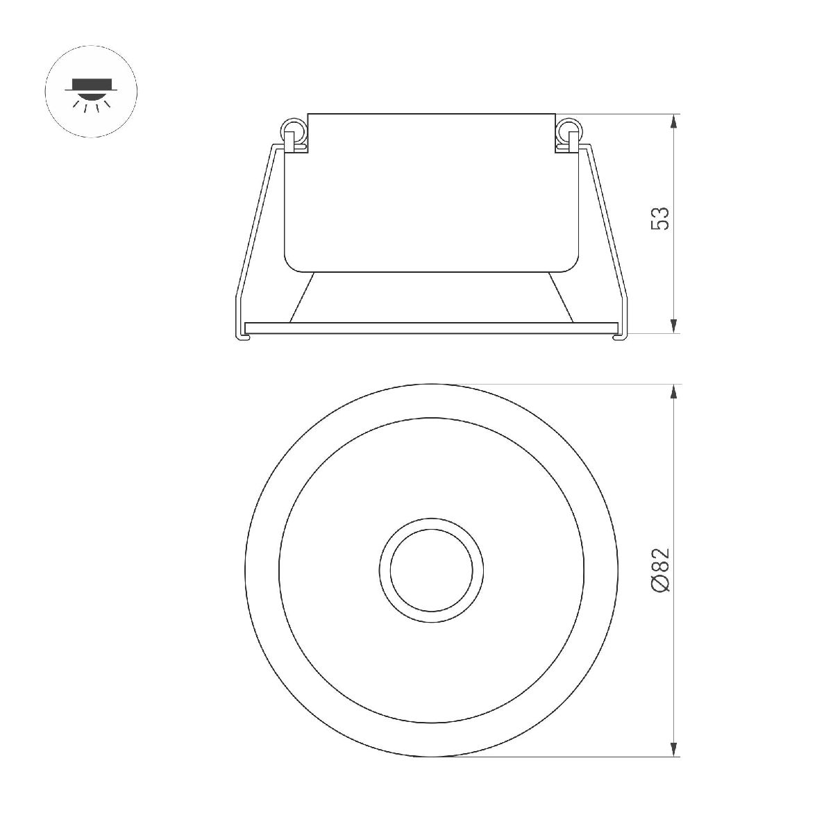 Встраиваемый светильник Arlight MS-HARBOR-R82-10W Warm2700 054475