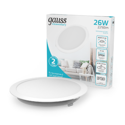Встраиваемый светильник Gauss Elementary Downlight 997520224