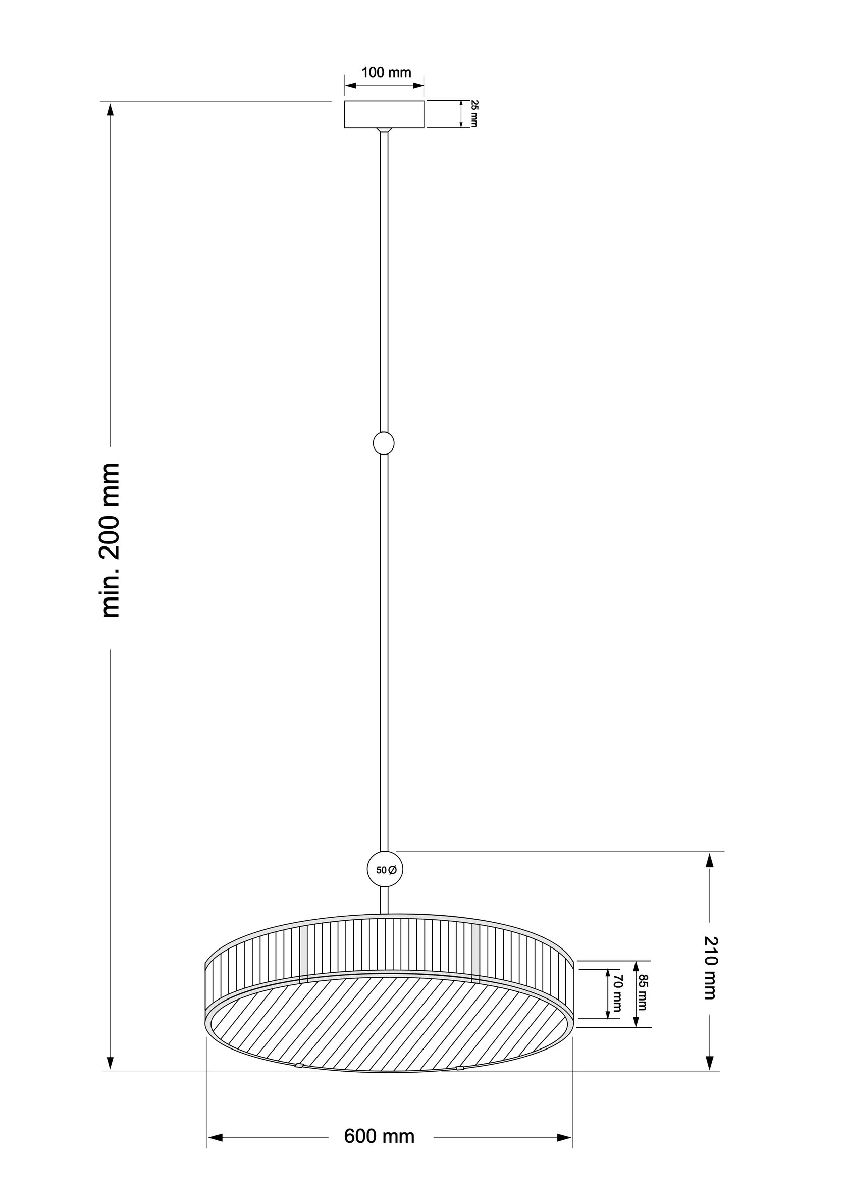 Люстра на штанге Kutek Lavone LAV-ZW-6(P)600-1/R