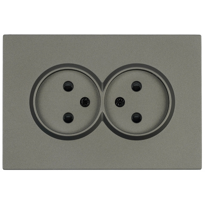 Розетка 2-местная с защитной шторкой Stekker Эмили б/з 250В 16А RST10-5116-09 антрацит soft touch 49929