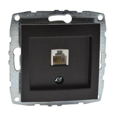 Розетка телефонная Rj45 Cat3 Mono Electric Despina-Larissa графит 500-002025-124