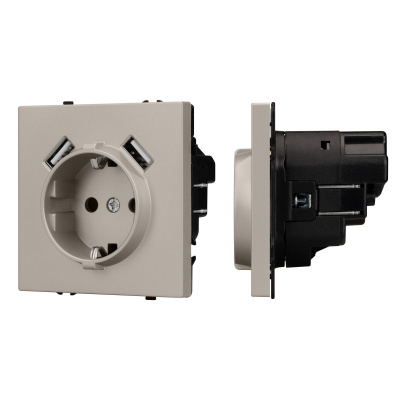 Механизм розетки Arlight с USB зарядкой SCT-NOBE-MUAA-SFPL-CA (230V, 16A) 059442