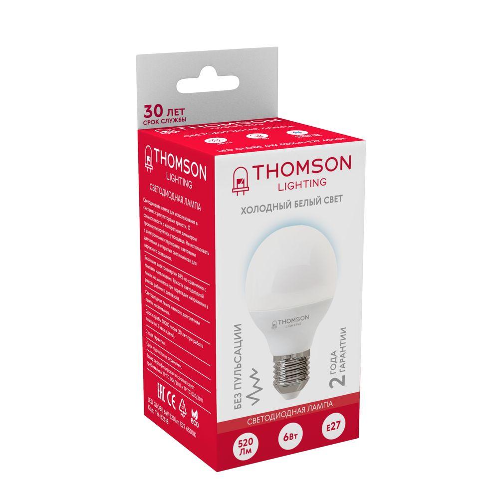Лампа светодиодная Thomson E27 6W 6500K шар матовый TH-B2318