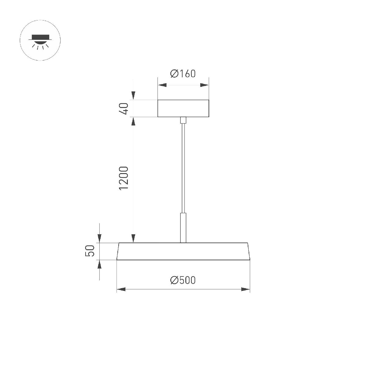 Подвесной светильник Arlight SP-ELEGANT-R500-37W Warm3000 (WH, 120 deg, 230V) 033925(1)