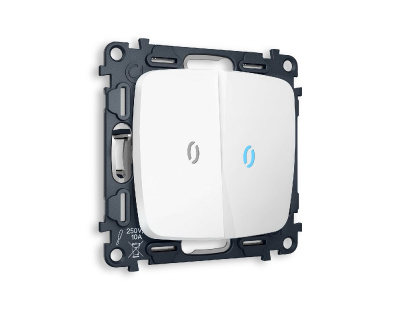 Комплект механизма 2-кл выключателя с подсветкой Ambrella Volt Omega MO124020