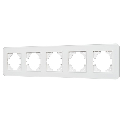 Рамка на 5 постов стеклянная Arlight FRM-OMALI-SFGS-5-WH 049720