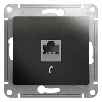 Розетка телефонная RJ11 Systeme Electric Glossa Антрацит GSL000781T