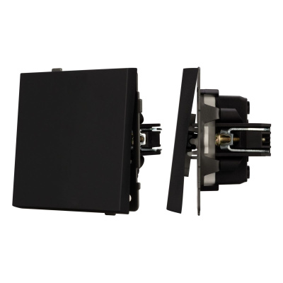 Механизм выключателя одноклавишный проходной Arlight SWT-TENDO-MKP1-SFPL-BK (230V, 10A) 054579