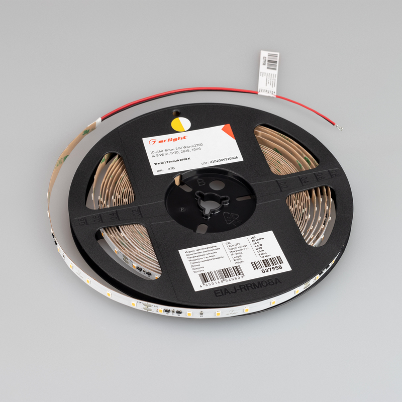 Светодиодная лента Arlight IC-A60-8mm 24V Warm2700 (4.8 W/m, IP20, 2835, 10m) 037958