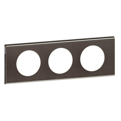 Рамка 3-постовая Legrand Celiane Corian чёрный никель 069033