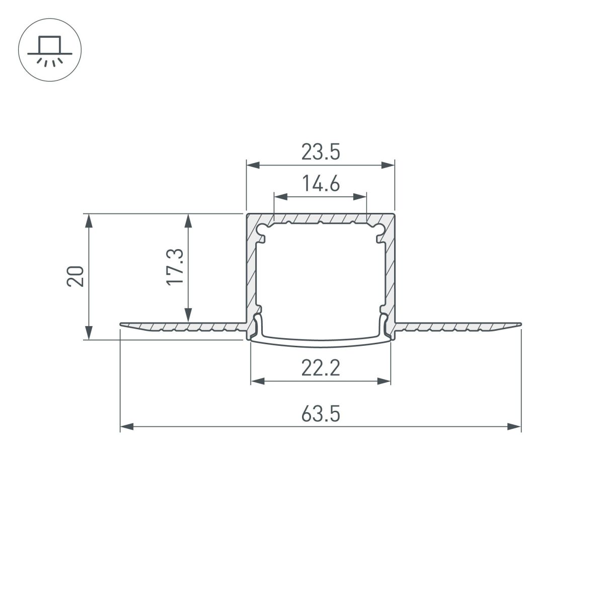Профиль Arlight FANTOM-W20-H20-2000 ANOD 054185