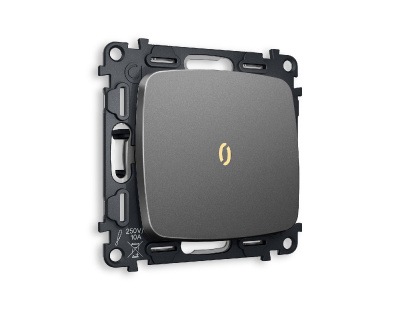 Комплект механизма 1-кл проходного выключателя с подсветкой Ambrella Volt Omega MO652030