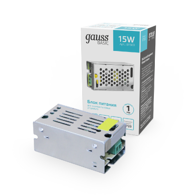Блок питания Gauss Basic 15Вт DC12 IP20 BT500