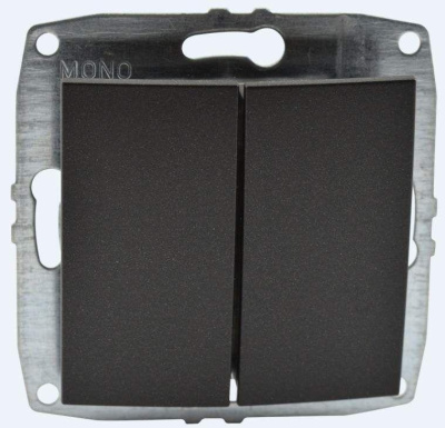 Выключатель двухклавишный Mono Electric Despina-Larissa 10А 250В графит 500-002025-102