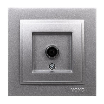 Розетка TV проходная Mono Electric Despina серебро 102-212105-137