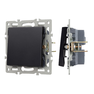 Механизм выключателя одноклавишный непроходной Arlight SWT-MK01-PL-BK (250V, 16A) 043711