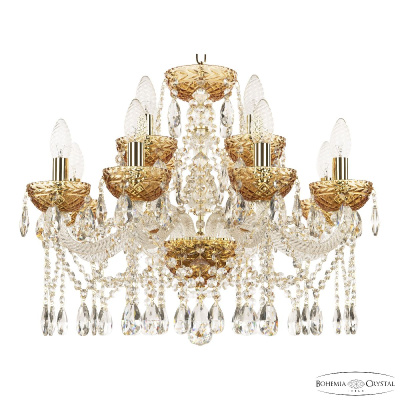 Подвесная люстра Bohemia Ivele Crystal 5413/8+4/200 G Amber/M-1F