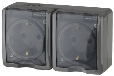 Розетка 2х2P+E со шторками Эра 11-2404-03 Б0020719