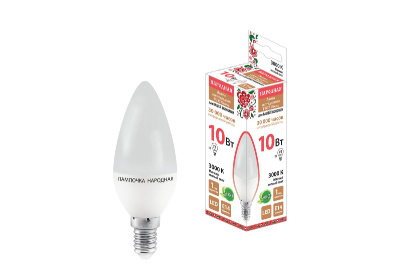 Лампа светодиодная TDM Electric Народная Е14 10W 3000K матовая SQ0340-1592